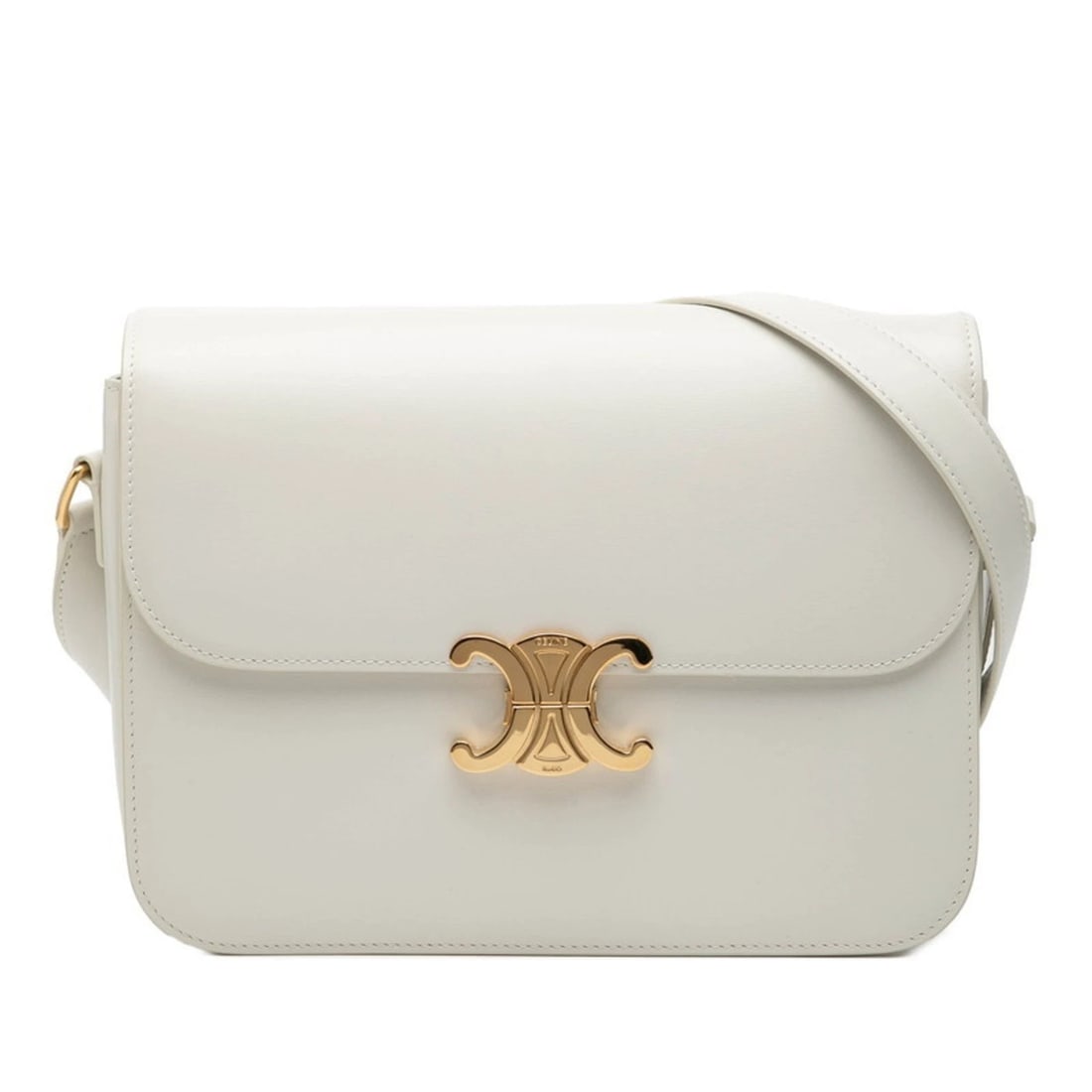 CELINE TRIOMPHE SHOULDER BAG WHITE LEATHER (1 of 5)