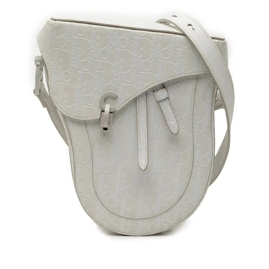 CHRISTIAN DIOR DIOR OBLIQUE SADDLE BAG CROSSBODY SHOULDER: Christian Dior Dior Oblique Saddle Bag Crossbody Shoulder Brand: Christian Dior Type/Style: Saddle bag, Shoulder bag Material: Leather Color: White Size: Size (HxWxD) 22cm x 18cm x 5cm /