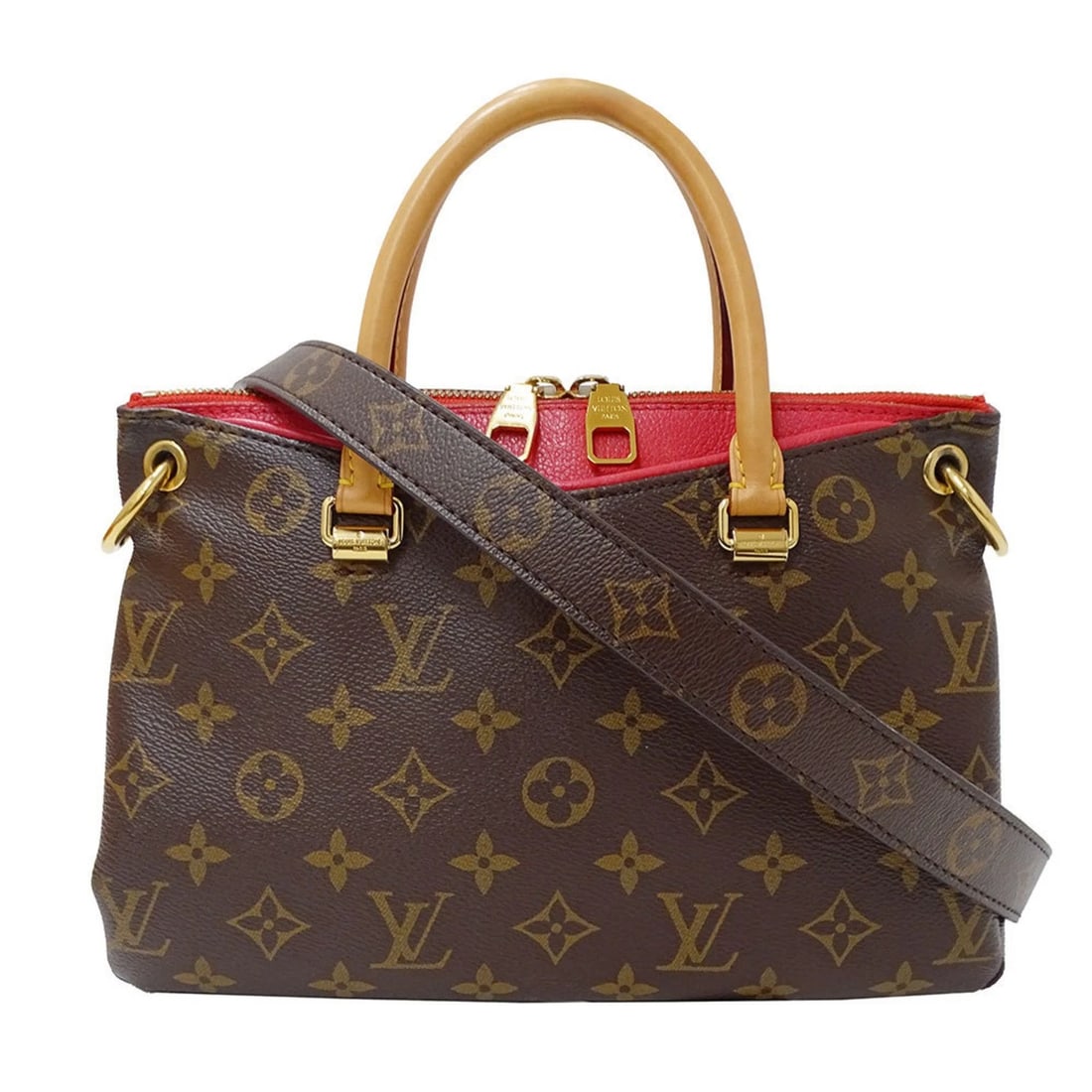 LOUIS VUITTON WOMEN'S BAG: LOUIS VUITTON Women's Bag Brand: Louis Vuitton Type/Style: Handbag, Shoulder bag Material: Monogram Color: Monogram, Red color, Rose Litchi Size: Size (HxWxD) 19cm x 27cm x 7.5cm / 7.48'' x