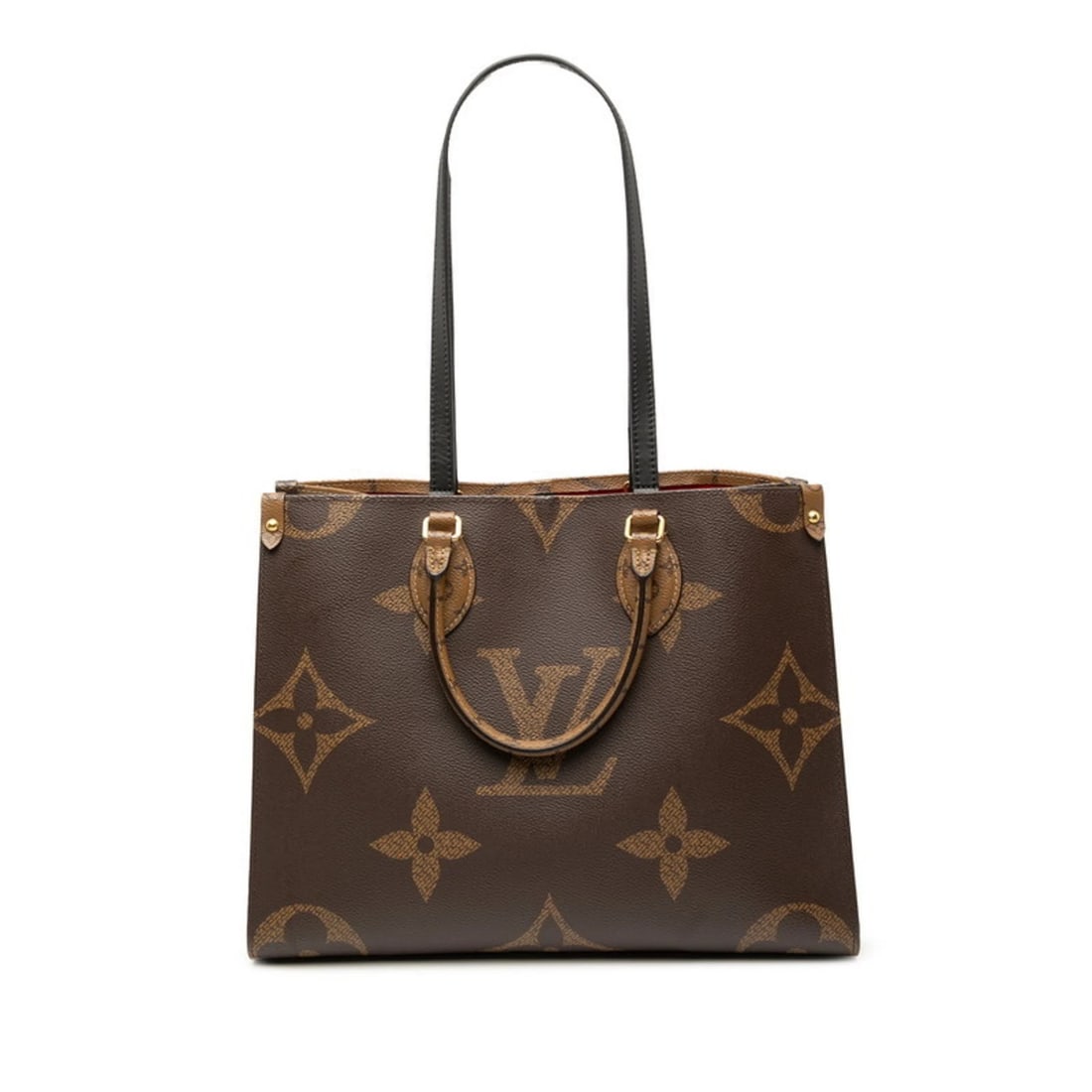 LOUIS VUITTON MONOGRAM GIANT REVERSE ON-THE-GO MM HANDBAG/: Louis Vuitton Monogram Giant Reverse On-the-Go MM Handbag/ Brand: Louis Vuitton Type/Style: Handbag, Shoulder bag Material: PVC , Leather Color: Brown Size: Size (HxWxD) 26cm x 35cm x 14cm /
