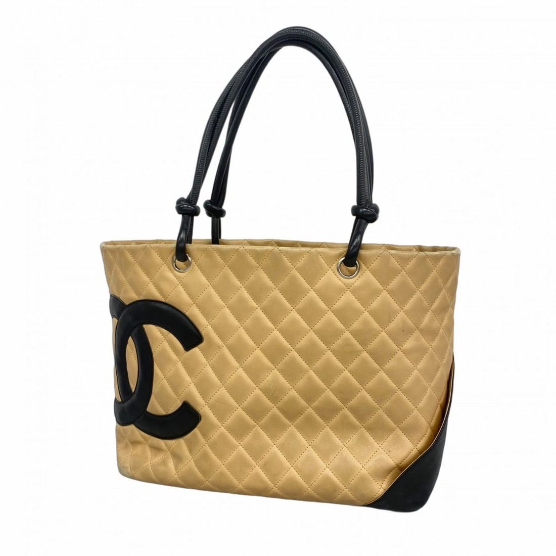 CHANEL CAMBON TOTE BAG BEIGE BLACK WOMEN'S: Chanel Cambon Tote Bag Beige Black Women's Brand: Chanel Type/Style: Tote bag Material: Leather Color: Beige, Black Size: Size (HxWxD) 24cm x 30cm x 15cm / 9.44'' x 11.81'' x 5.9'' Accessories: N