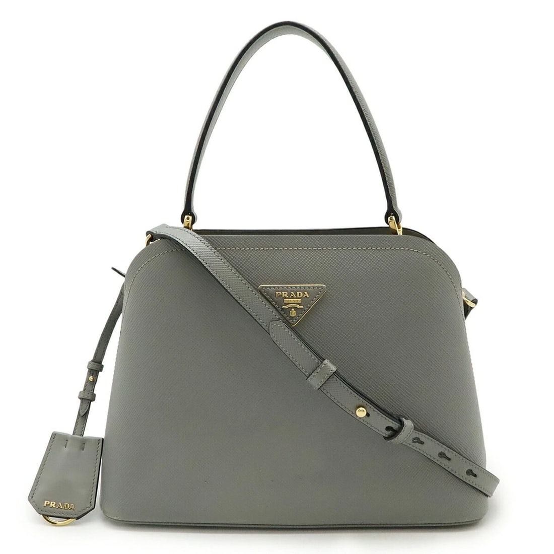 PRADA MATINEE HANDBAG/SHOULDER BAG: PRADA Matinee handbag/shoulder bag Brand: Prada Type/Style: Handbag, Shoulder bag Material: Leather Color: Ardesia, Gray Size: Size (HxWxD) 21cm x 29cm x 14cm / 8.26'' x 11.41'' x 5.51'' 