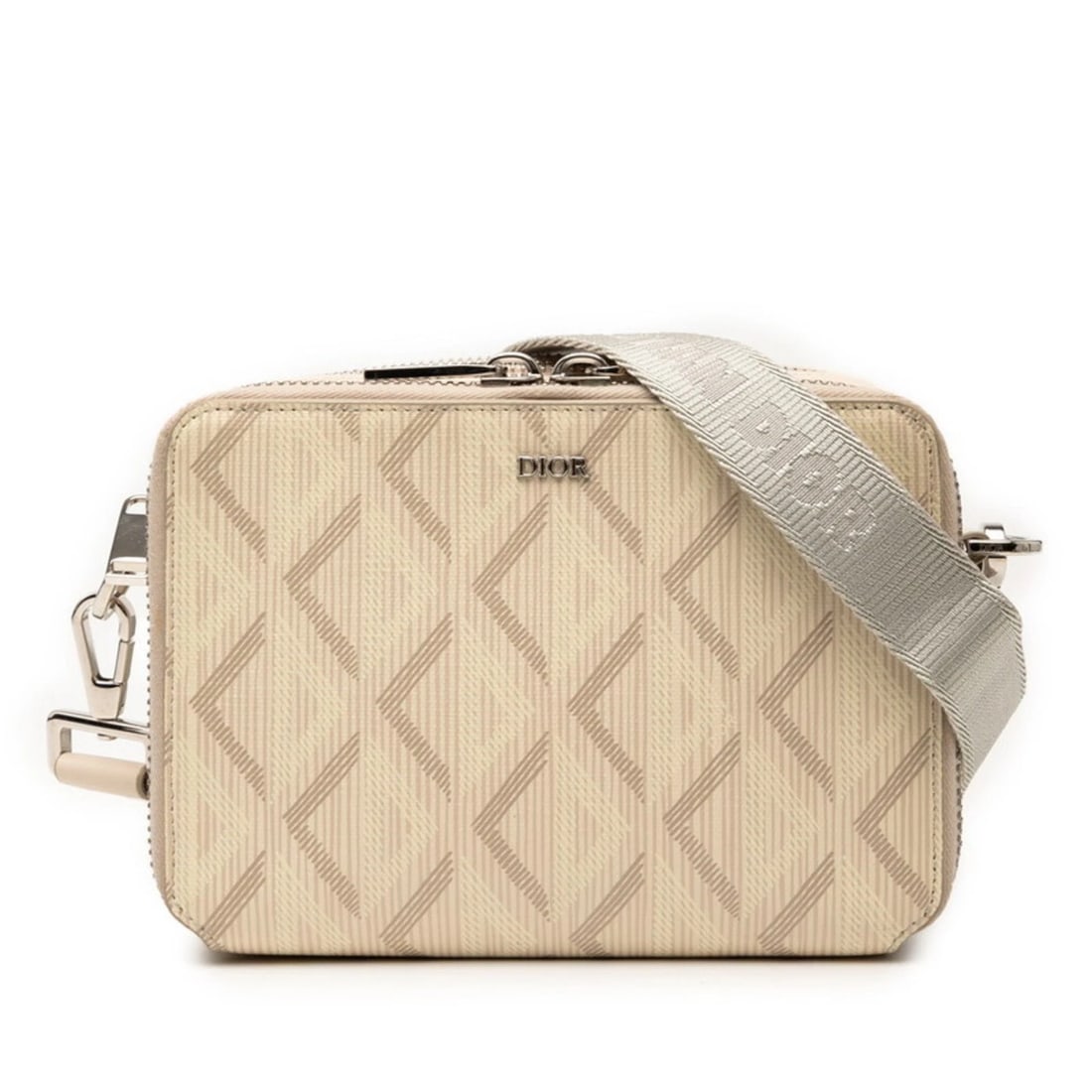 CHRISTIAN DIOR DIOR CD DIAMOND CROSSBODY SHOULDER BAG: Christian Dior Dior CD Diamond Crossbody Shoulder Bag Brand: Christian Dior Type/Style: Shoulder bag Material: Leather , PVC Color: Beige Size: Size (HxWxD) 12cm x 17cm x 5cm / 4.72'' x 6.69'' x 1