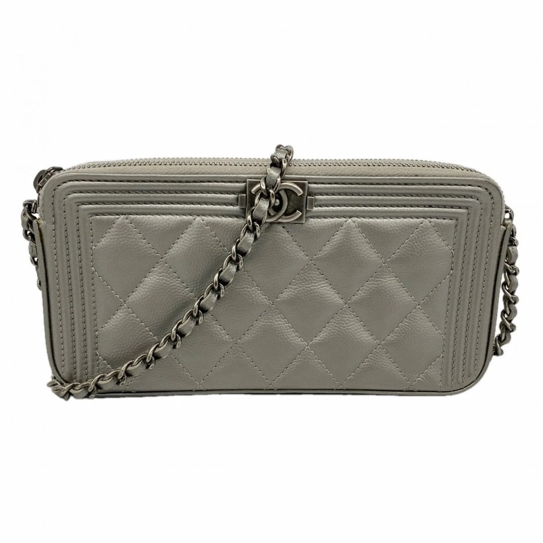 CHANEL SHOULDER BAG BOY CHAIN CAVIARSKINLEATHER (1 of 10)