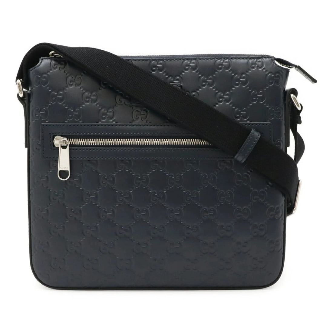GUCCI GUCCISSIMA SHOULDER BAG LEATHER NAVY BLUE (1 of 8)
