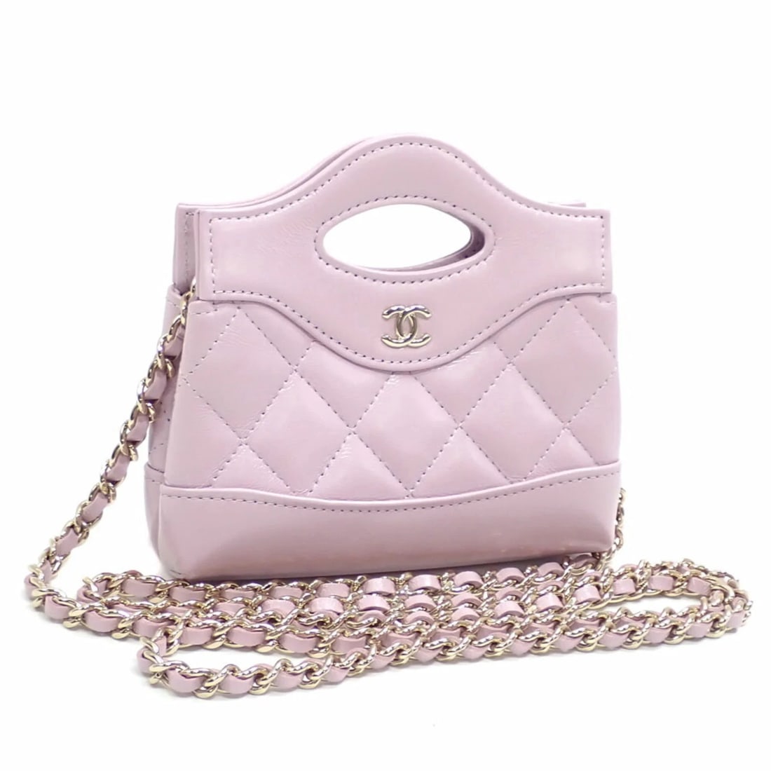 CHANEL 31 NANO SHOULDER BAG MATELASSE WOMEN'S: Chanel 31 Nano Shoulder Bag Matelasse Women's Brand: Chanel Type/Style: Shoulder bag Material: Leather Color: Purple Size: Size (HxWxD) 13cm x 13cm x 4cm / 5.11'' x 5.11'' x 1.57'' 