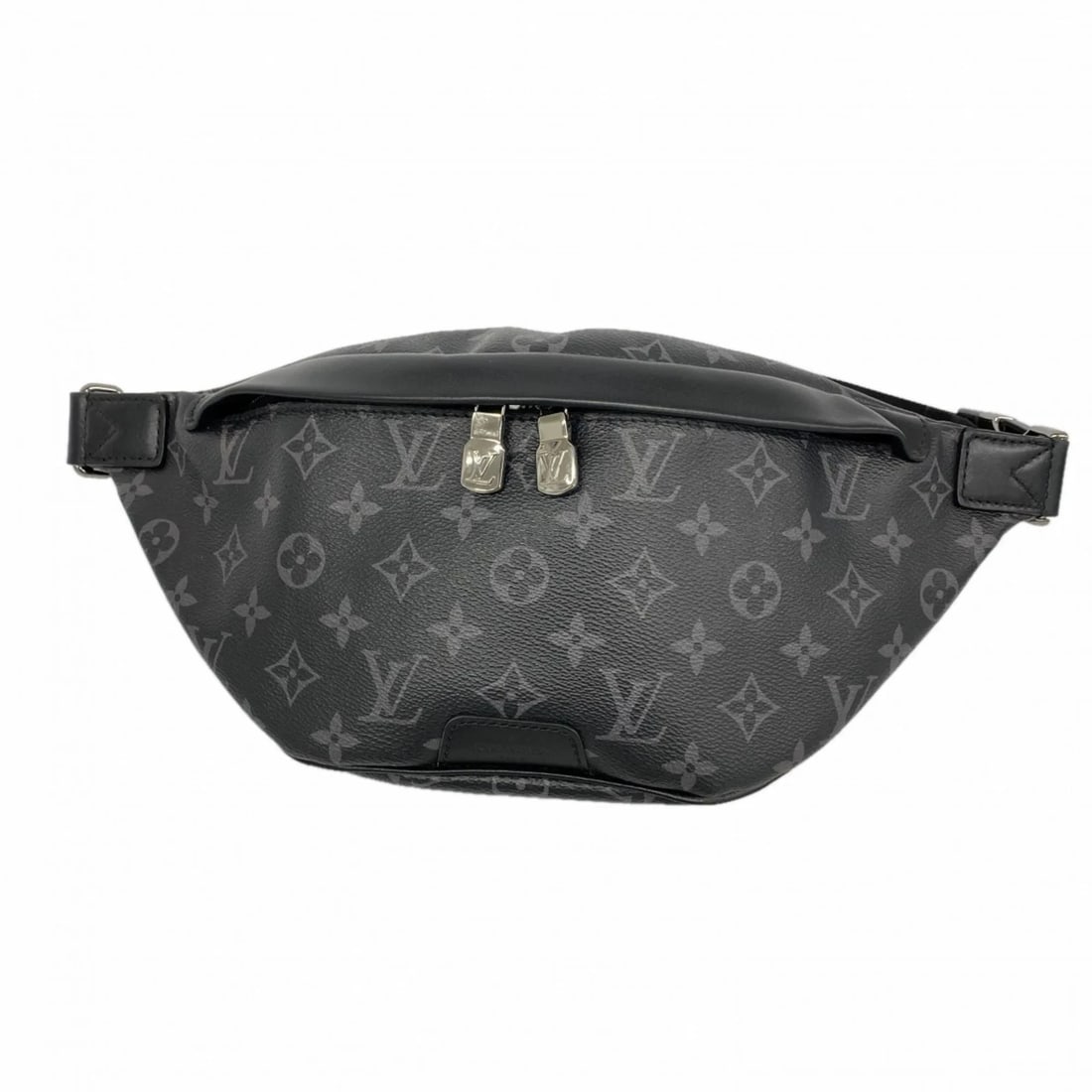 LOUIS VUITTON MONOGRAM ECLIPSE DISCOVERY BUM BAG: Louis Vuitton Monogram Eclipse Discovery Bum Bag Brand: Louis Vuitton Type/Style: Sling bag Material: Monogram Color: Black Size: Size (HxWxD) 19cm x 42cm x 2cm / 7.48'' x 16.53'' x 0.78'' Access