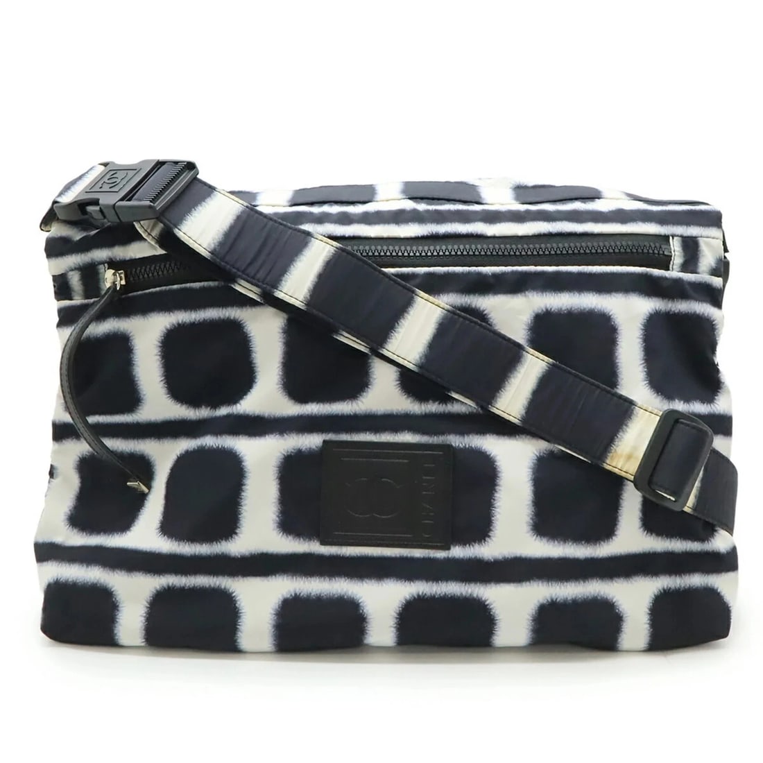 CHANEL SPORT LINE SHOULDER BAG: CHANEL Sport Line Shoulder Bag Brand: Chanel Type/Style: Shoulder bag Material: Nylon , Leather Color: Black, White Size: Size (HxWxD) 31cm x 39cm x 7cm / 12.2'' x 15.35'' x 2.75'' Accessories: N