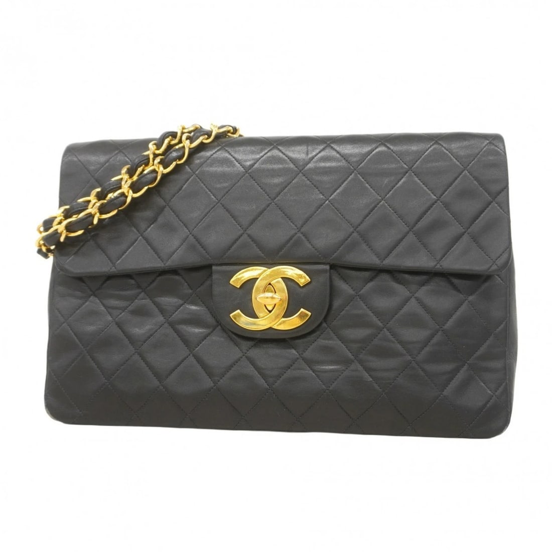 CHANEL SHOULDER BAG LARGE MATELASSE DOUBLE CHAIN: Chanel Shoulder Bag Large Matelasse Double Chain Brand: Chanel Type/Style: Shoulder bag Material: Leather Color: Black Size: Size (HxWxD) 22.5cm x 33.5cm x 10cm / 8.85'' x 13.18'' x 3.93'' 
