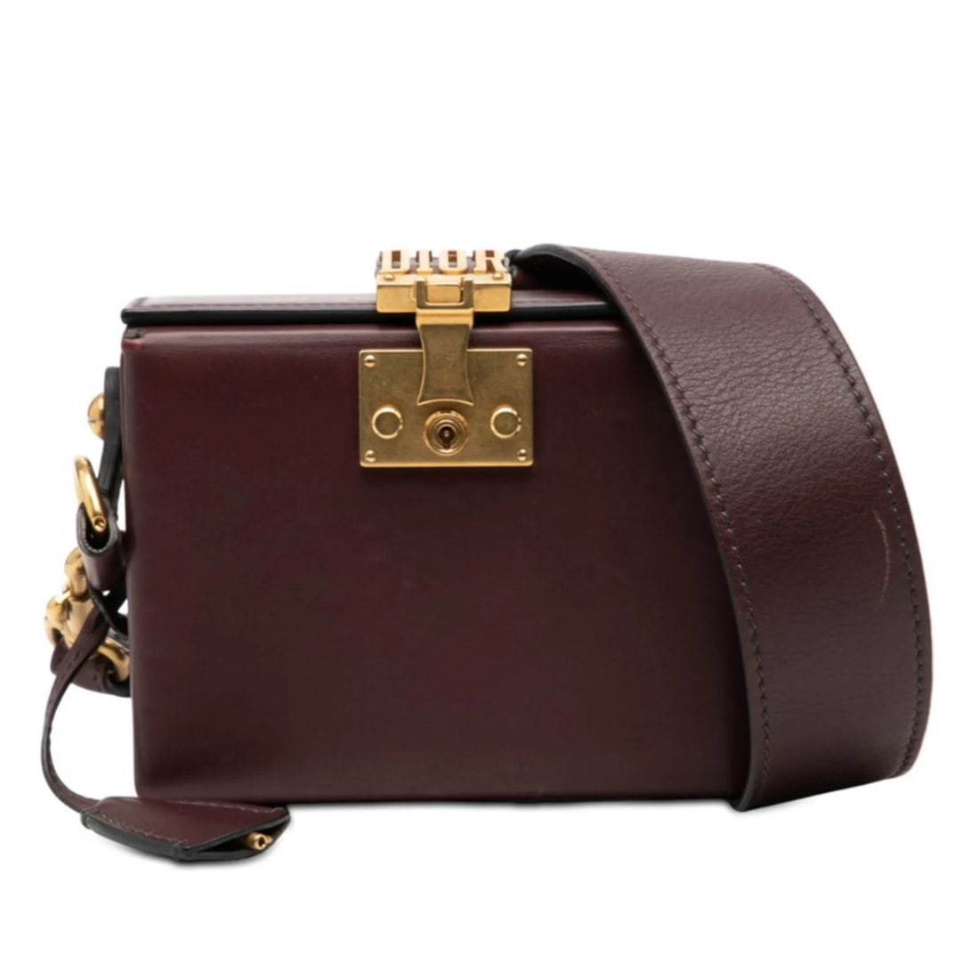 CHRISTIAN DIOR DIOR ADDICT SMALL BOX CROSSBODY SHOULDER BAG: Christian Dior Dior Addict Small Box Crossbody Shoulder Bag Brand: Christian Dior Type/Style: Shoulder bag Material: Leather Color: Bordeaux Size: Size (HxWxD) 13cm x 16.5cm x 5.5cm / 5.11'' x