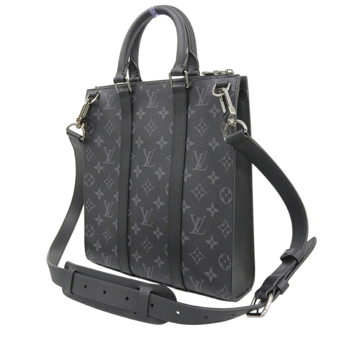 LOUIS VUITTON MONOGRAM ECLIPSE SAC PLAT CROSS SHOULDER HANDBAG: Louis Vuitton Monogram Eclipse Sac Plat Cross Shoulder Handbag Brand: Louis Vuitton Type/Style: Handbag Material: Monogram Eclipse Color: Monogram Eclipse Size: Size (HxWxD) 27.5cm x 26cm x 6.5cm