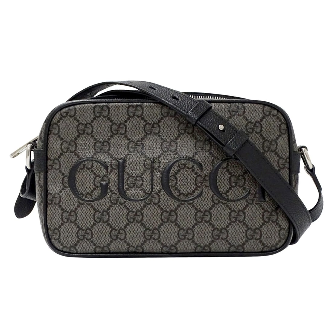 GUCCI GG SUPREME SHOULDER BAG (GRAY/BLACK) (1 of 5)