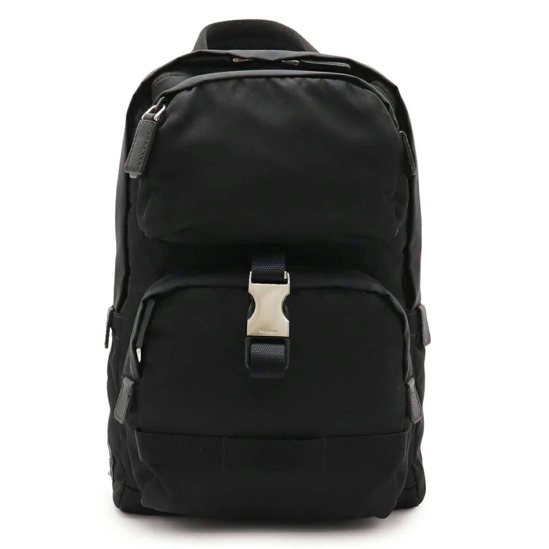 PRADA TESSUTO NYLON AND LEATHER SHOULDER BAG: PRADA TESSUTO Nylon and Leather Shoulder Bag Brand: Prada Type/Style: Shoulder bag, Sling bag Material: Tessuto , Leather , Nylon Color: Black, Nero Size: Size (HxWxD) 31cm x 20.5cm x 6.5cm / 12.2