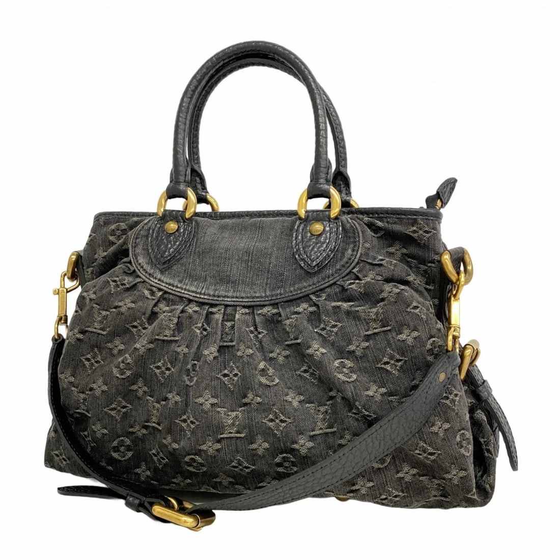 LOUIS VUITTON MONOGRAM DENIM NEOCAVI MM NOIR 2-WAY HANDBAG (1 of 10)
