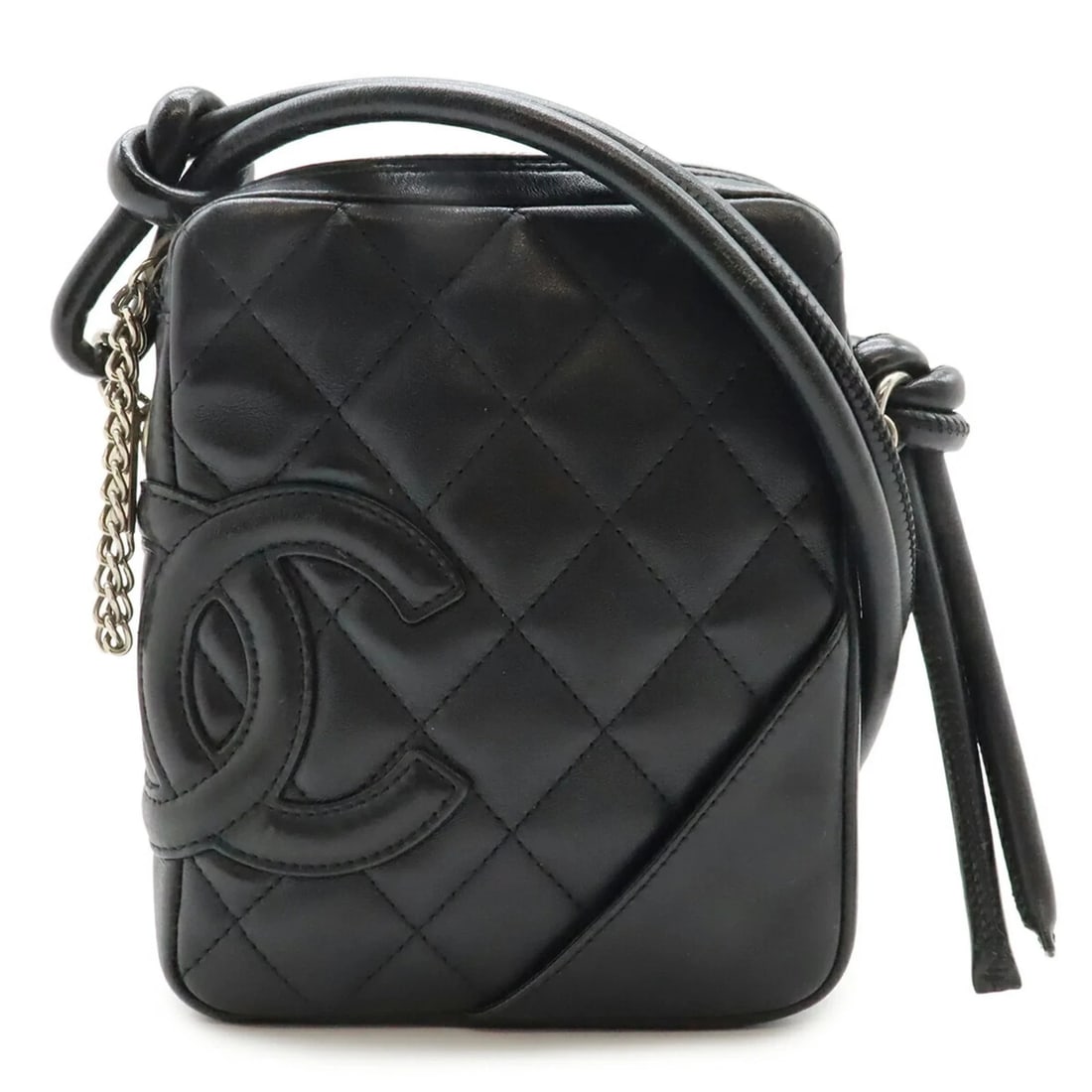 CHANEL CAMBON LINE COCO MARK MEDIUM POCHETTE SHOULDER BAG: CHANEL Cambon Line Coco Mark Medium Pochette Shoulder Bag Brand: Chanel Type/Style: Shoulder bag Material: none Color: Black, Pink, White Size: Size (HxWxD) 15cm x 12.5cm x 3cm / 5.9'' x 4.92'' x