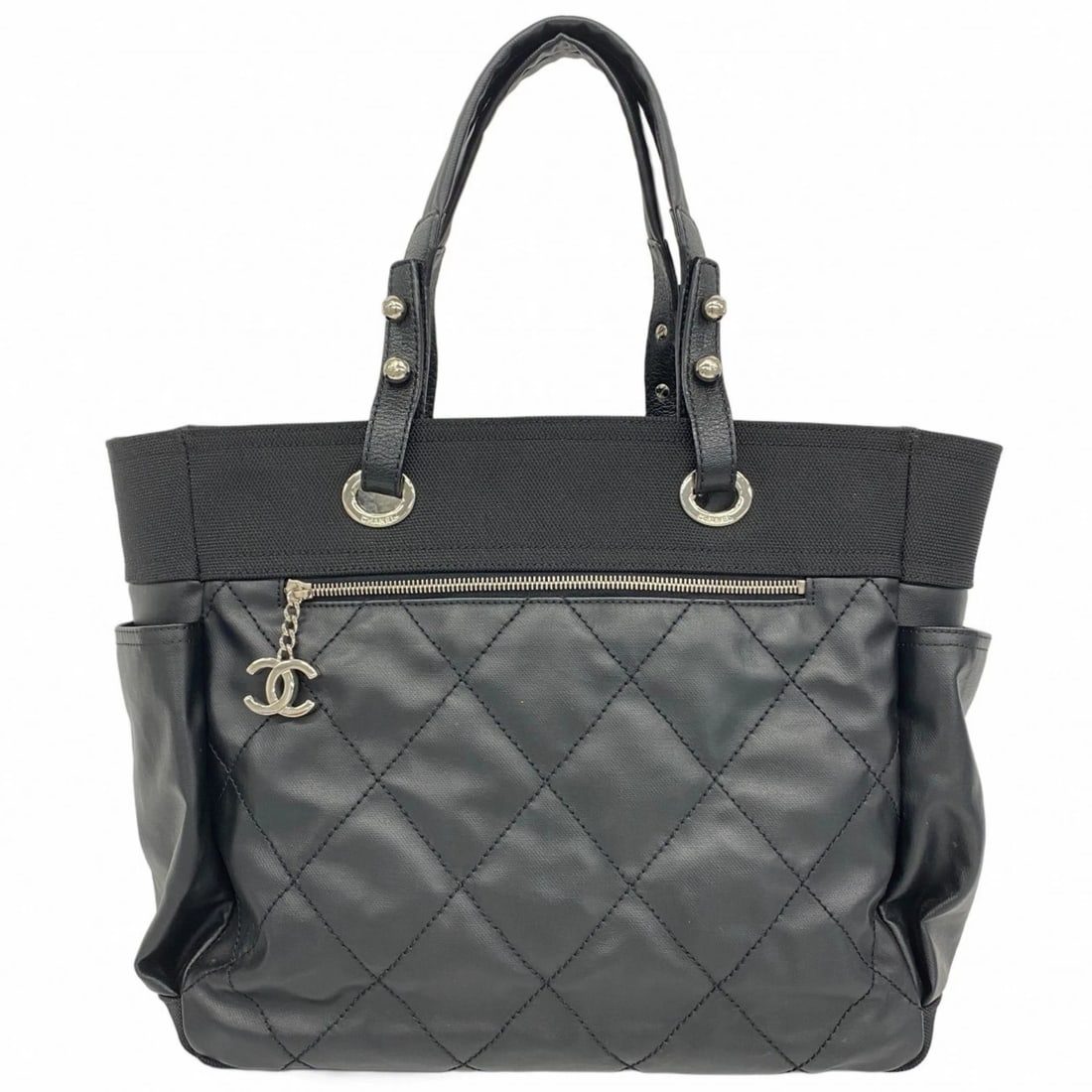 CHANEL PARIS-BIARRITZ CANVAS TOTE BAG BLACK WOMEN'S: Chanel Paris-Biarritz Canvas Tote Bag Black Women's Brand: Chanel Type/Style: Tote bag Material: Canvas Color: Black Size: Size (HxWxD) 31cm x 34cm x 14cm / 12.2'' x 13.38'' x 5.51'' Accessories: