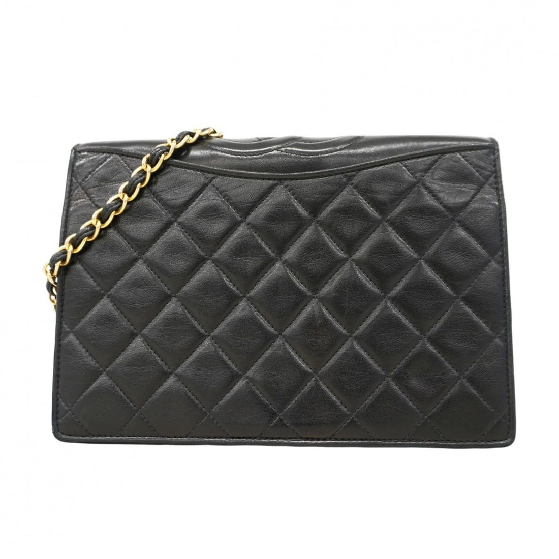 CHANEL MATELASSE SHOULDER BAG WITH CHAIN BAG: Chanel Matelasse Shoulder Bag with Chain Bag Brand: Chanel Type/Style: Shoulder bag Material: Leather Color: Black Size: Size (HxWxD) 17cm x 23cm x 6cm / 6.69'' x 9.05'' x 2.36'' Accessories:
