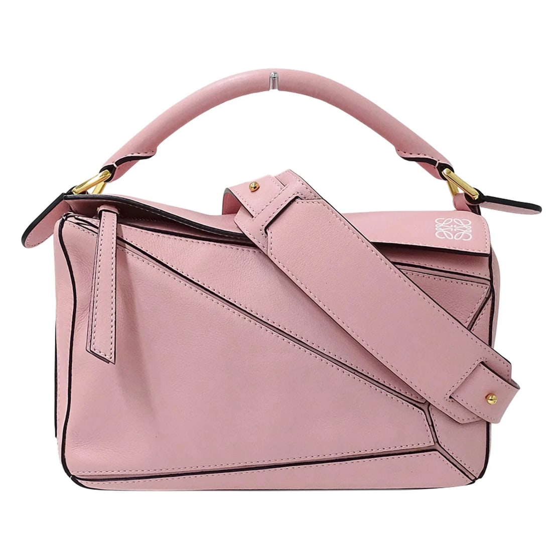 LOEWE WOMEN'S ANAGRAM PUZZLE BAG: LOEWE Women's Anagram Puzzle Bag Brand: Loewe Type/Style: Handbag, Shoulder bag Material: Leather Color: Pink Size: Size (HxWxD) 15cm x 24cm x 11cm / 5.9'' x 9.44'' x 4.33'' Accessories: None