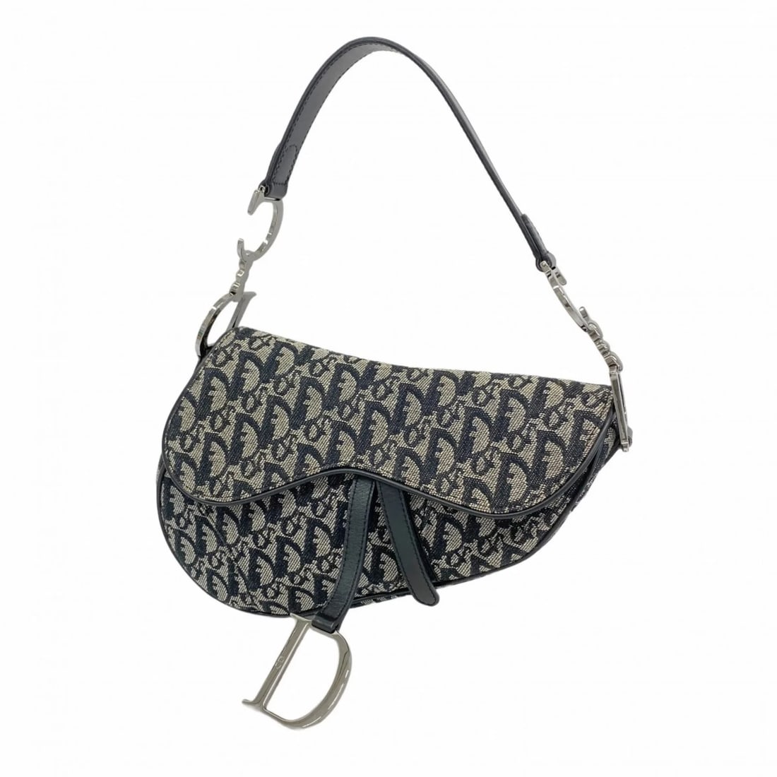 CHRISTIAN DIOR TROTTER SADDLE CANVAS HANDBAG: Christian Dior Trotter Saddle Canvas Handbag Brand: Christian Dior Type/Style: Handbag Material: Canvas Color: Black, Gray Size: Size (HxWxD) 18cm x 25cm x 4.5cm / 7.08'' x 9.84'' x 1.77'' 