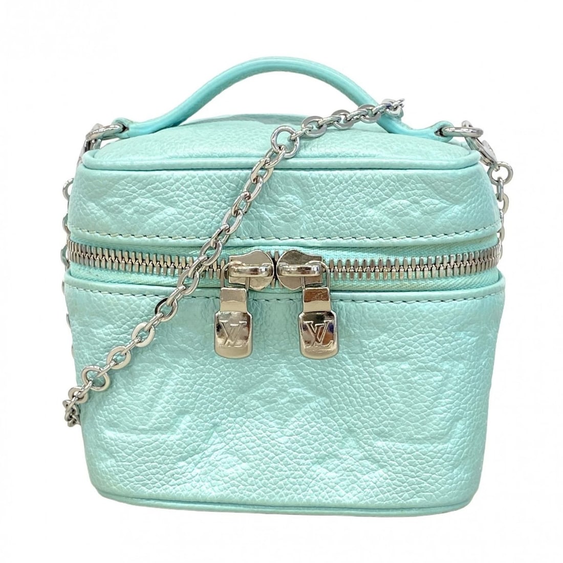 LOUIS VUITTON MONOGRAM EMPREINTE MICRO VANITY BAG: Louis Vuitton Monogram Empreinte Micro Vanity Bag Brand: Louis Vuitton Type/Style: Vanity bag Material: Monogram Color: none Size: Size (HxWxD) 10cm x 11.5cm x 8cm / 3.93'' x 4.52'' x 3.14'' 