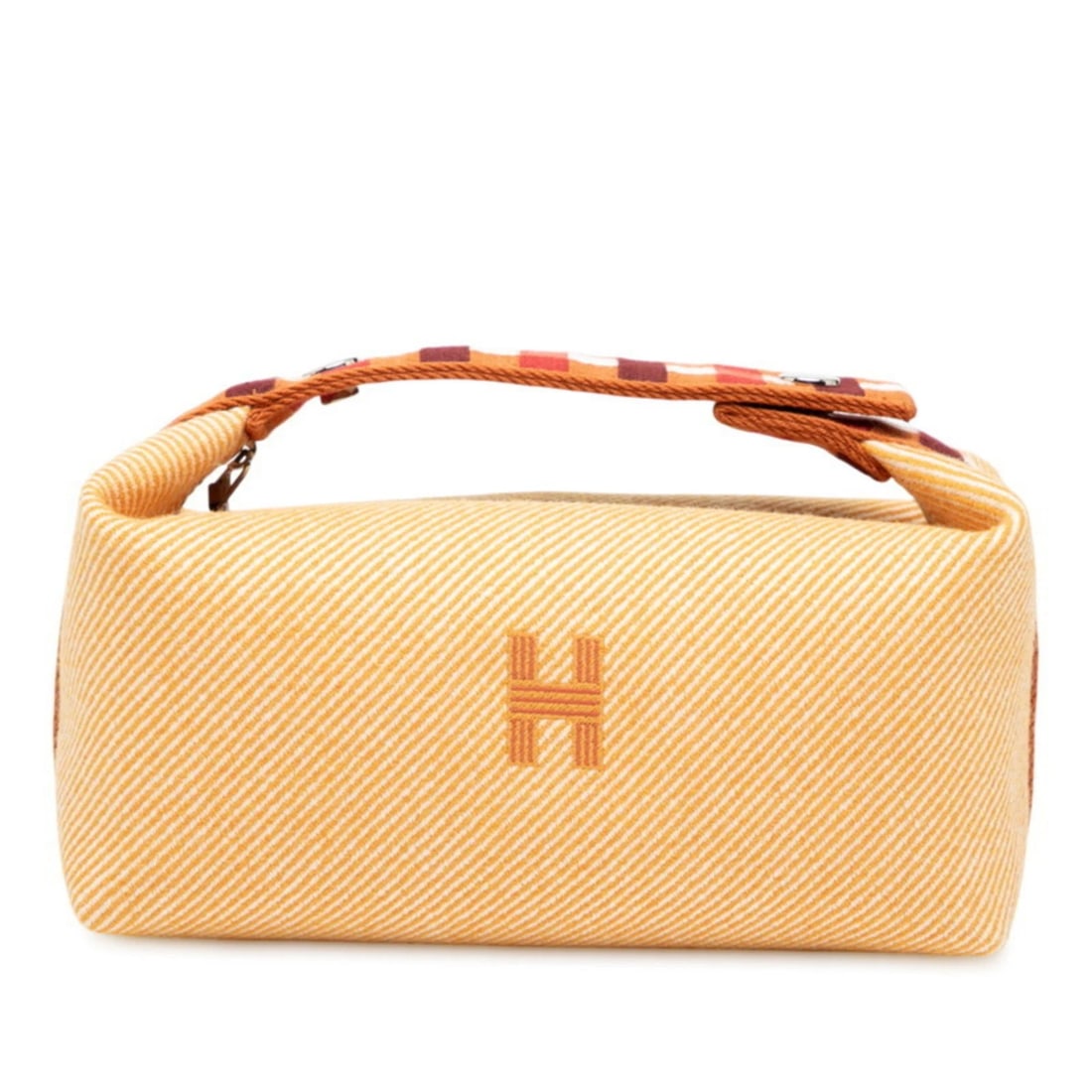 Hermes BRIDE À BLACK AU CARRÉ PM HANDBAG: Hermes Bride à Black au Carré PM Handbag Brand: Hermes Type/Style: Handbag, Pouch Material: Cotton Color: Fauve Size: Size (HxWxD) 10cm x 21cm x 12cm / 3.93'' x 8.26'' x 4.72'' Accessories: