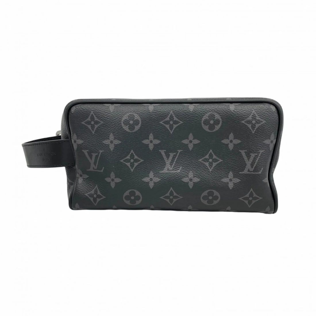 LOUIS VUITTON MONOGRAM ECLIPSE ROCKER TOP KIT CLUTCH BAG: Louis Vuitton Monogram Eclipse Rocker Top Kit Clutch Bag Brand: Louis Vuitton Type/Style: Clutch bag Material: Monogram Color: Black Size: Size (HxWxD) 12.5cm x 22cm x 11.5cm / 4.92'' x 8.66'' x 4