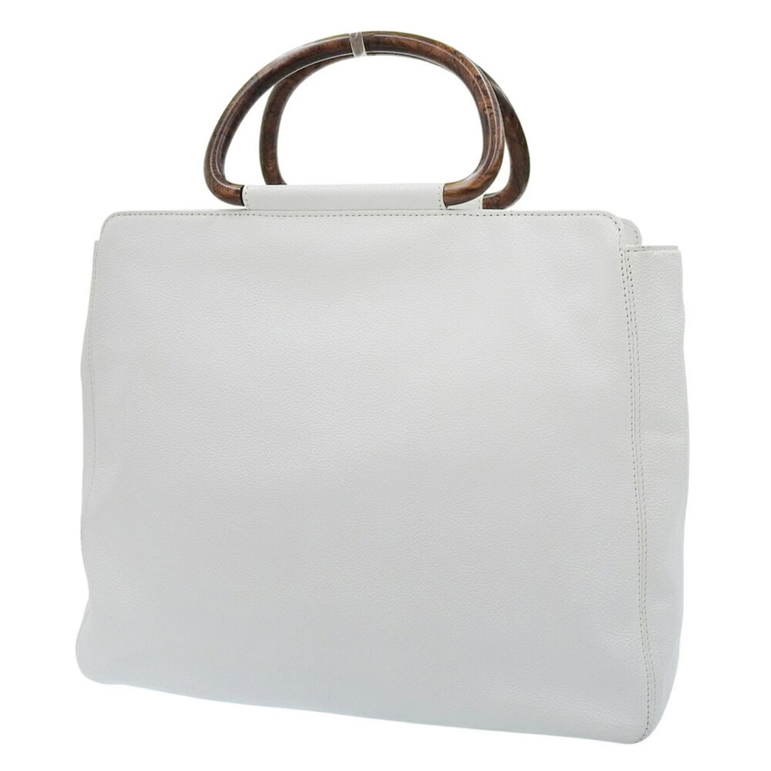 CHANEL TOTE BAG HANDBAG WOODEN HANDLE (1 of 7)