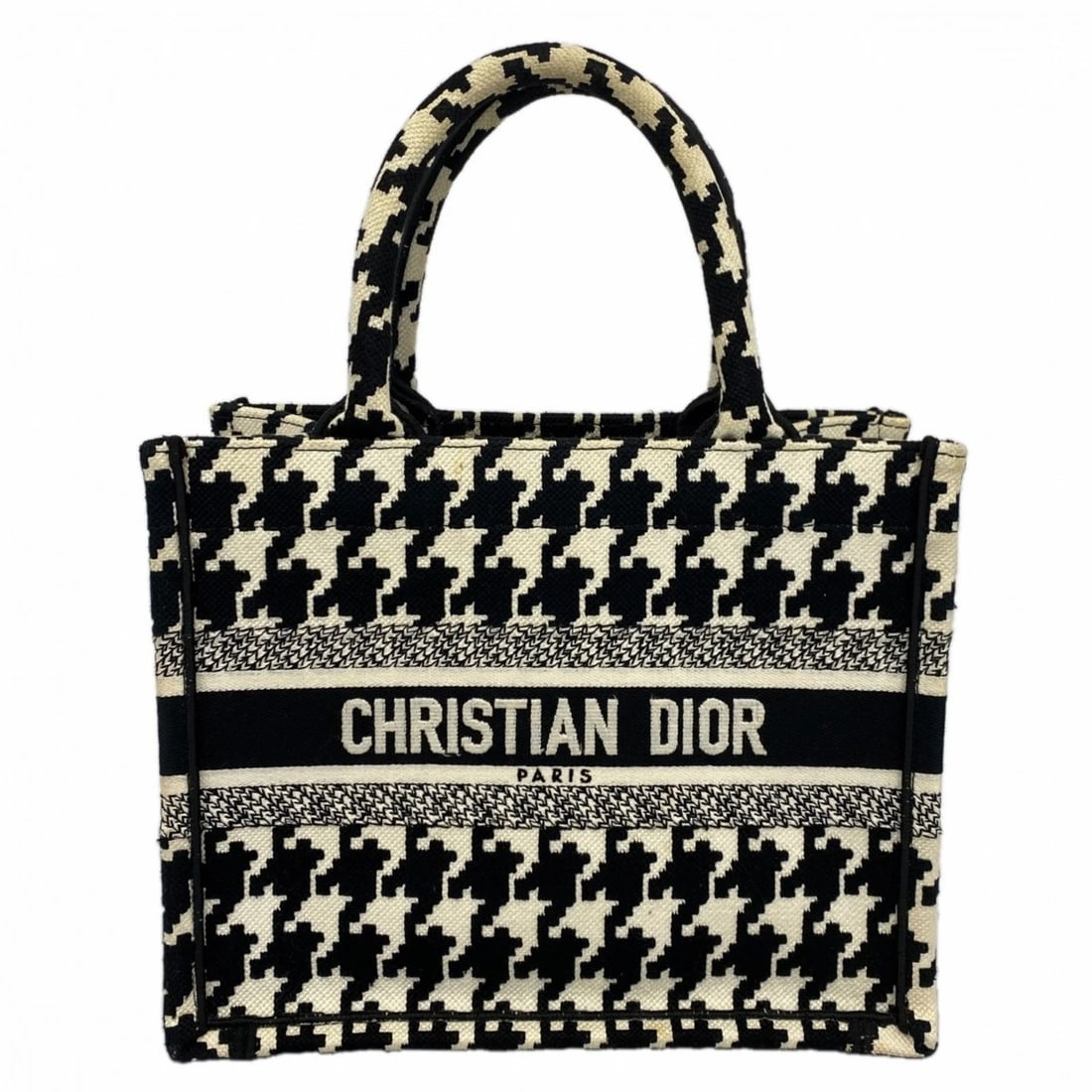 CHRISTIAN DIOR BOOK TOTE CANVAS BAG: Christian Dior Book Tote Canvas Bag Brand: Christian Dior Type/Style: Tote bag Material: Canvas Color: Black, White Size: Size (HxWxD) 21.5cm x 26.5cm x 14.5cm / 8.46'' x 10.43'' x 5.7'' 