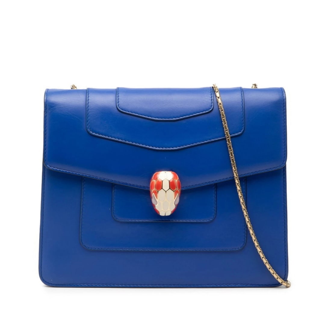 BVLGARI SERPENTI CHAIN SHOULDER BAG IN BLUE LEATHER FOR WOMEN GZL1F7IJ (1 of 5)