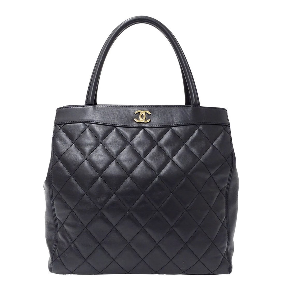 CHANEL WOMEN'S MATELASSE TOTE BAG: Chanel Women's Matelasse Tote Bag Brand: Chanel Type/Style: Tote bag Material: Leather Color: Black Size: Size (HxWxD) 30cm x 29cm x 14cm / 11.81'' x 11.41'' x 5.51'' Accessories: None