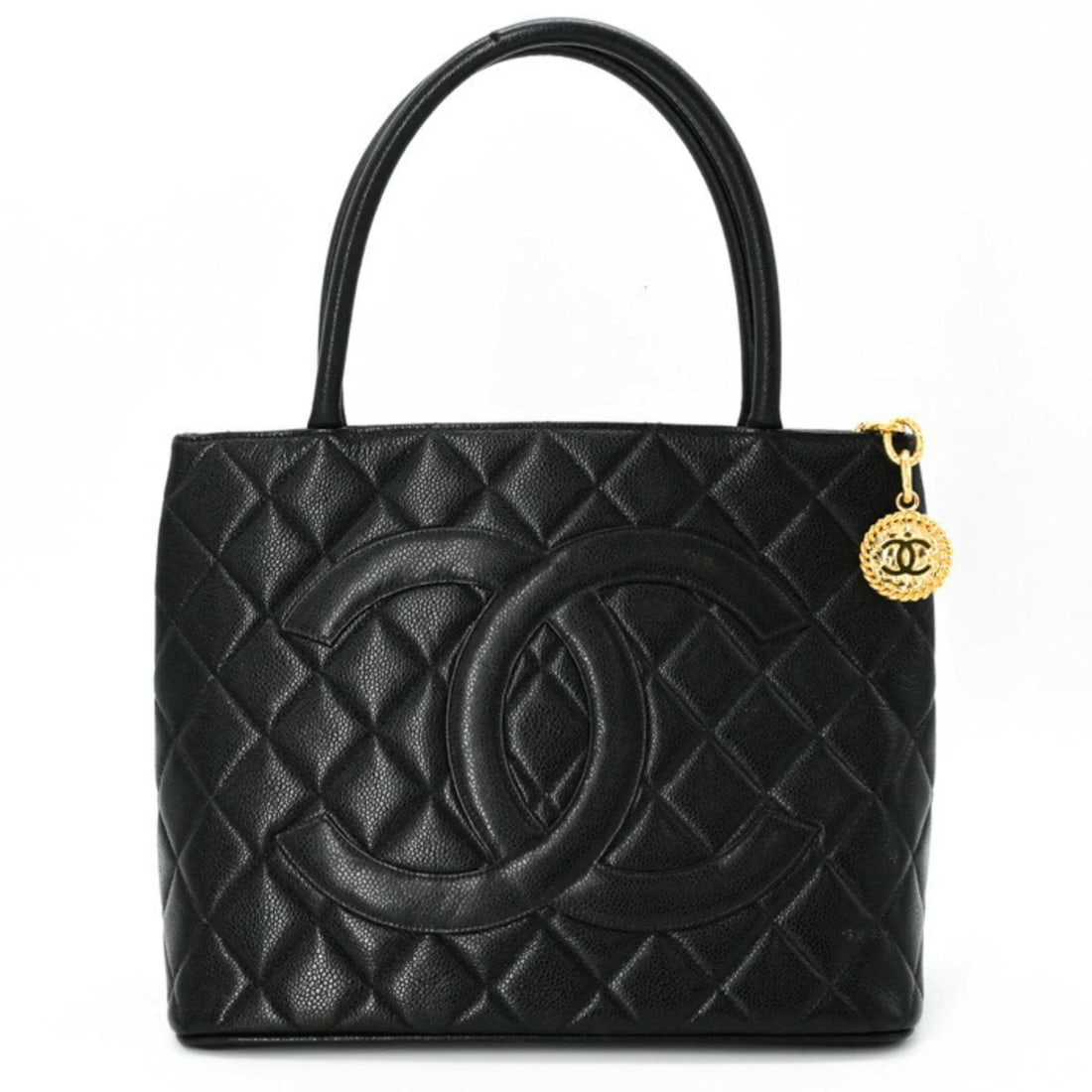 CHANEL CAVIARSKIN REISSUE TOTE HANDBAG: CHANEL CaviarSkin Reissue Tote Handbag Brand: Chanel Type/Style: Handbag Material: Grained Calfskin Color: Black Size: Size (HxWxD) 24cm x 30cm x 14cm / 9.44'' x 11.81'' x 5.51'' Accessories: