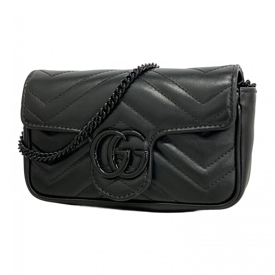 GUCCI GG MARMONT SHOULDER BAG LEATHER BLACK: Gucci GG Marmont Shoulder Bag Leather Black Brand: Gucci Type/Style: Shoulder bag Material: Leather Color: Black Size: Size (HxWxD) 10.5cm x 16.5cm x 5cm / 4.13'' x 6.49'' x 1.96'' 