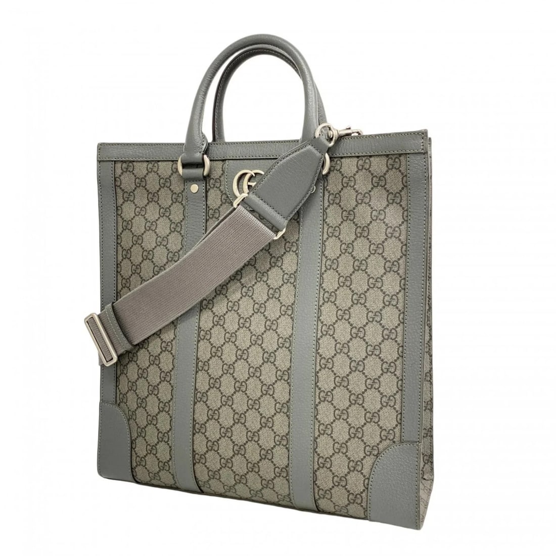 GUCCI GG MARMONT/GG SUPREME TOTE BAG: Gucci GG Marmont/GG Supreme Tote Bag Brand: Gucci Type/Style: Tote bag Material: PVC Color: Gray Size: Size (HxWxD) 38.5cm x 36cm x 11.5cm / 15.15'' x 14.17'' x 4.52'' Accessories: None Ac