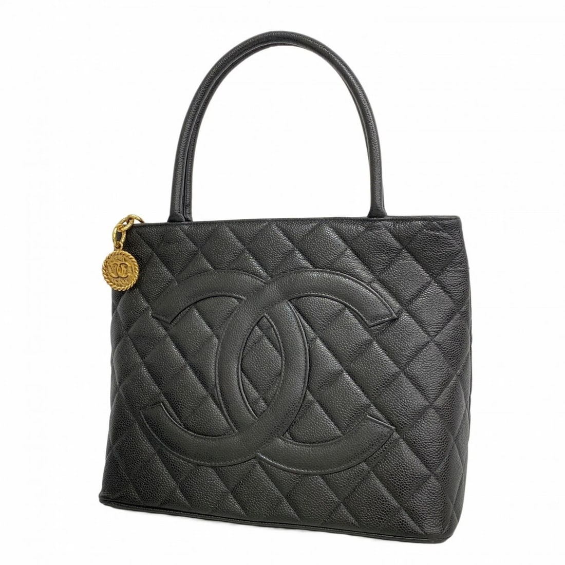 CHANEL REISSUE TOTE BAG CAVIARSKIN BLACK WOMEN'S (1 of 9)
