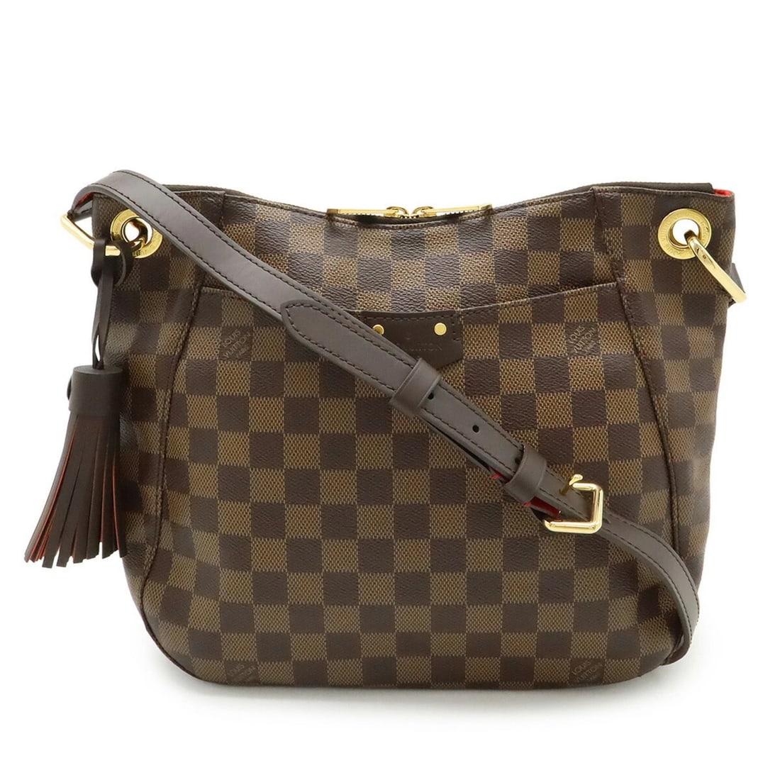 LOUIS VUITTON DAMIER SOUTH BANK SHOULDER BAG: LOUIS VUITTON Damier South Bank Shoulder Bag Brand: Louis Vuitton Type/Style: Shoulder bag Material: PVC Color: Brown, Red color Size: Size (HxWxD) 24cm x 31.5cm x 4.5cm / 9.44'' x 12.4'' x 1.77''