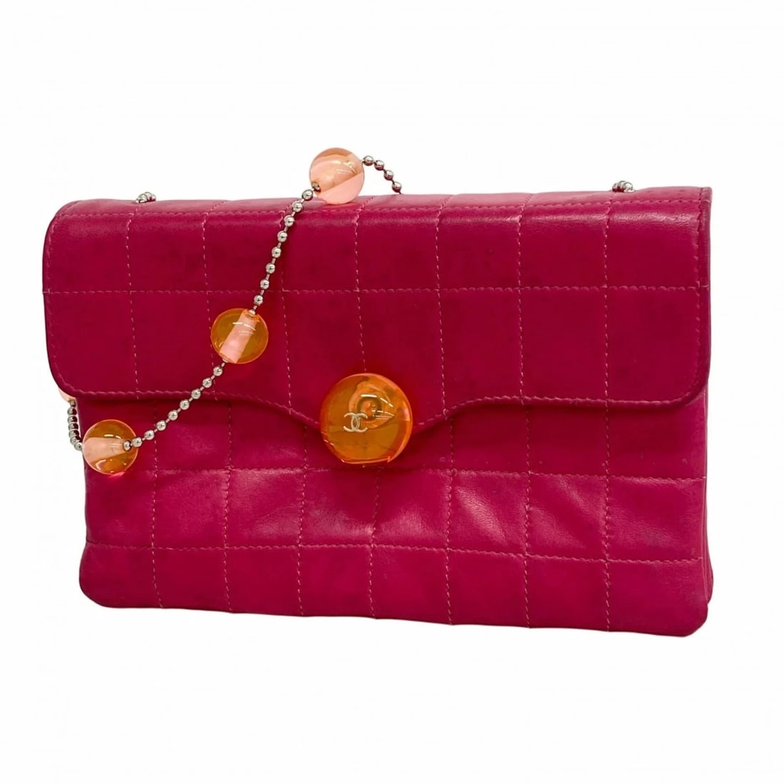 CHANEL CHOCOBAR HANDBAG LAMBSKIN PINK WOMEN'S (1 of 8)
