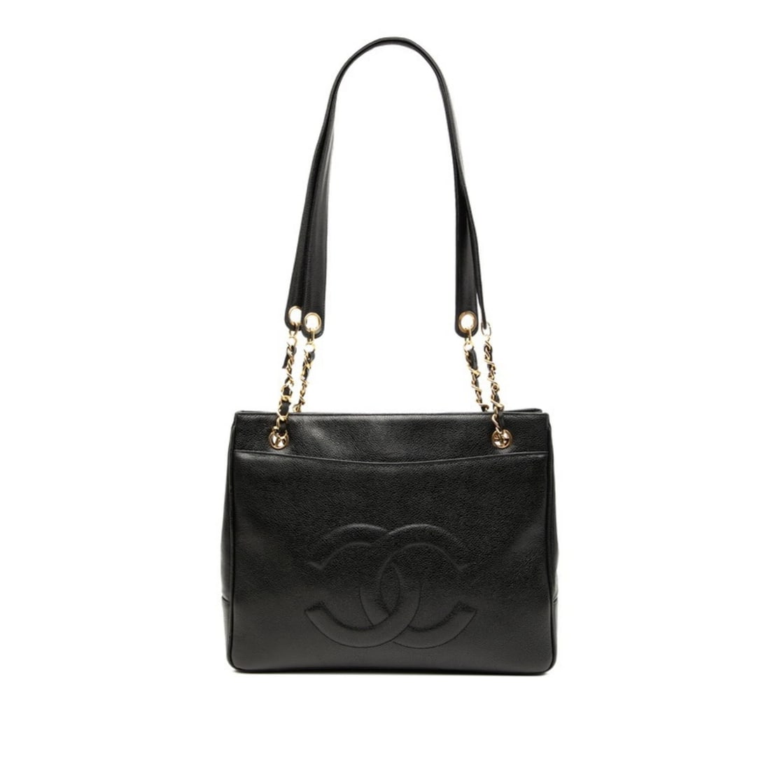 CHANEL COCO MARK TOTE BAG IN BLACK CAVIARSKIN FOR WOMEN (1 of 4)