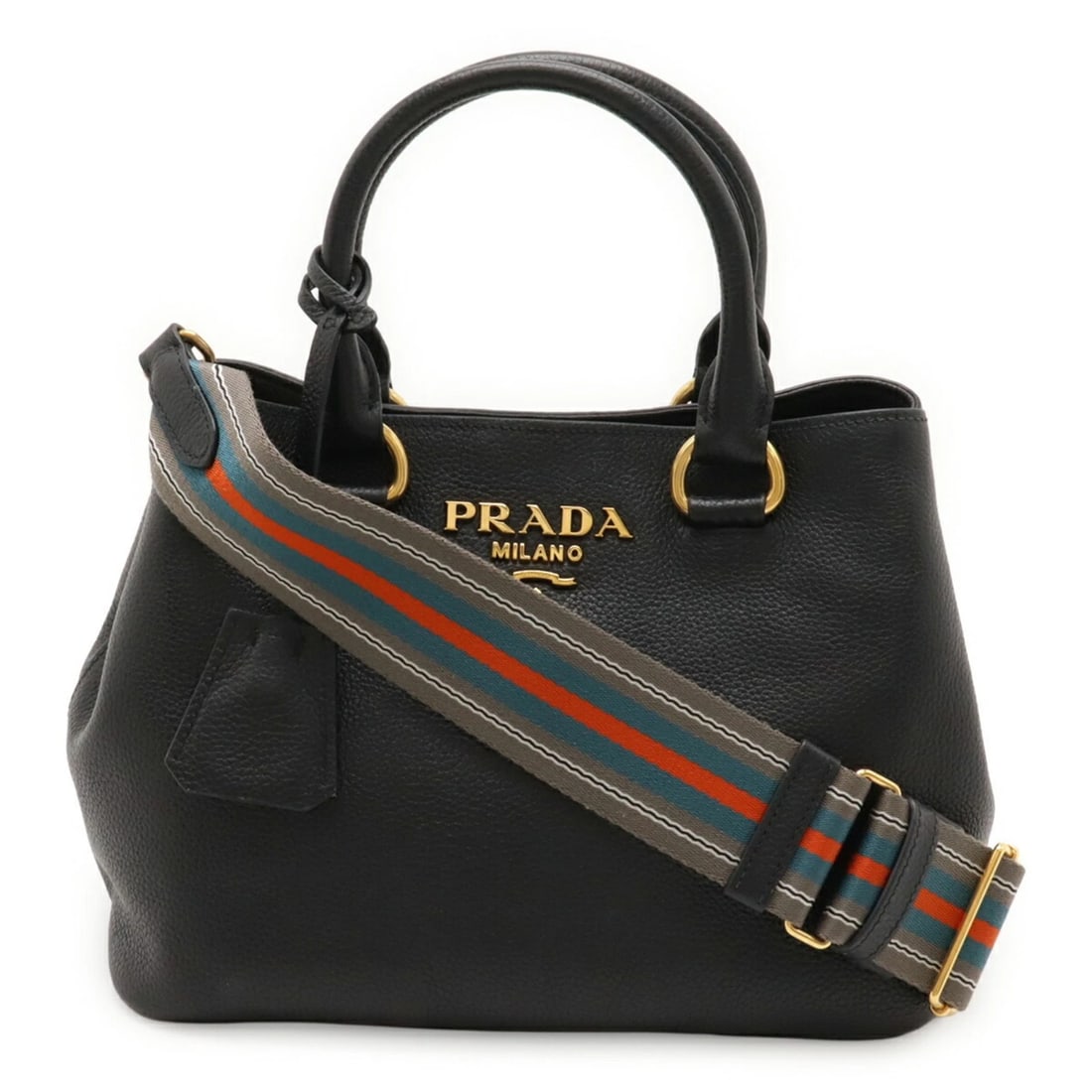 PRADA HANDBAG SHOULDER BAG: Prada Handbag Shoulder Bag Brand: Prada Type/Style: Handbag, Shoulder bag Material: Leather Color: Nero Size: Size (HxWxD) 19cm x 25cm x 13cm / 7.48'' x 9.84'' x 5.11'' Accessories: None A