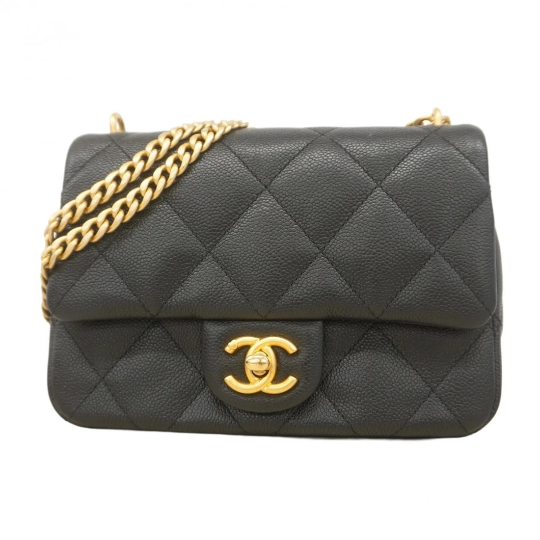 CHANEL MINI MATELASSE SHOULDER BAG: Chanel Mini Matelasse Shoulder Bag Brand: Chanel Type/Style: Shoulder bag Material: Grained Calfskin Color: Black Size: Size (HxWxD) 13.5cm x 19.5cm x 6.5cm / 5.31'' x 7.67'' x 2.55'' 