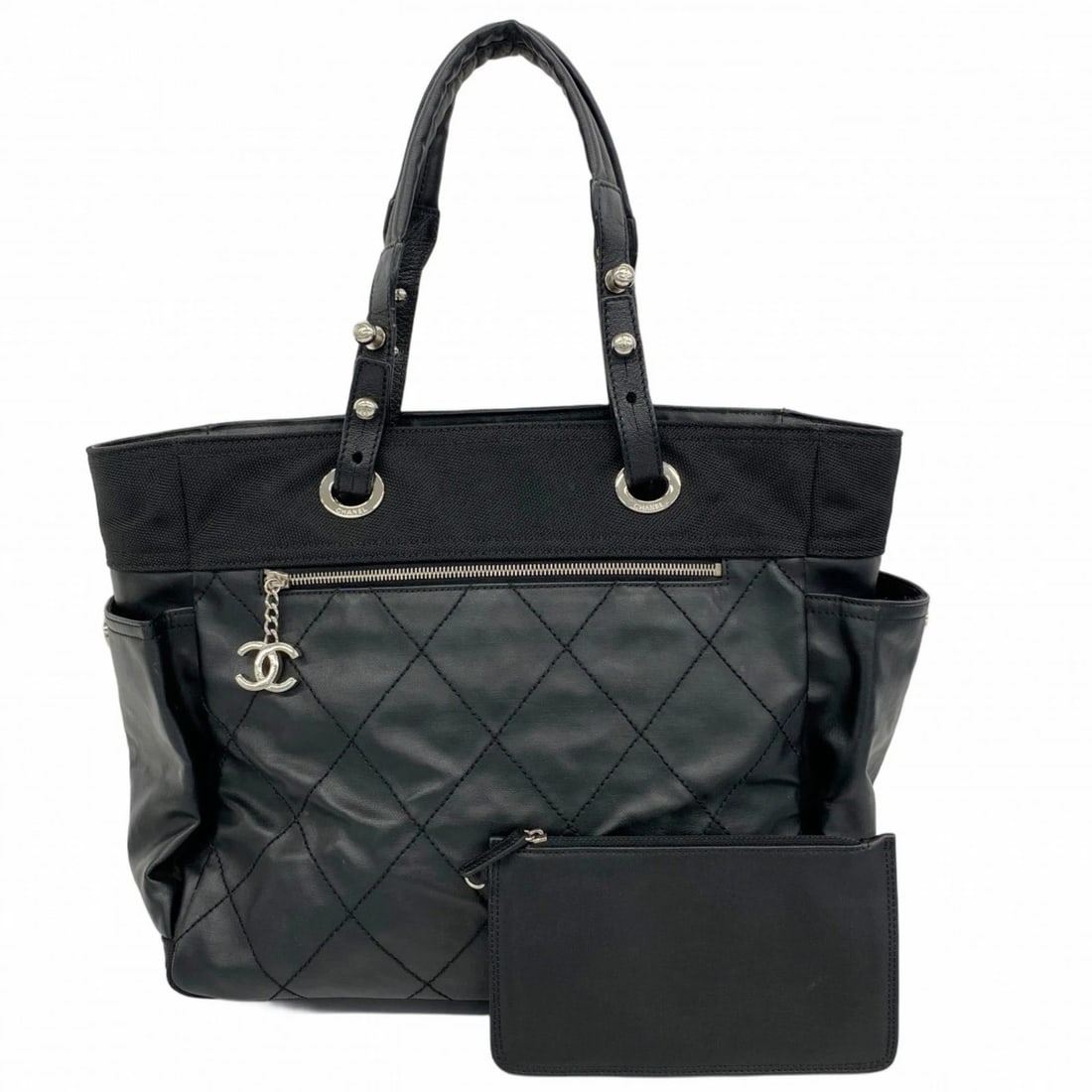 CHANEL PARIS-BIARRITZ CANVAS TOTE BAG BLACK (1 of 12)