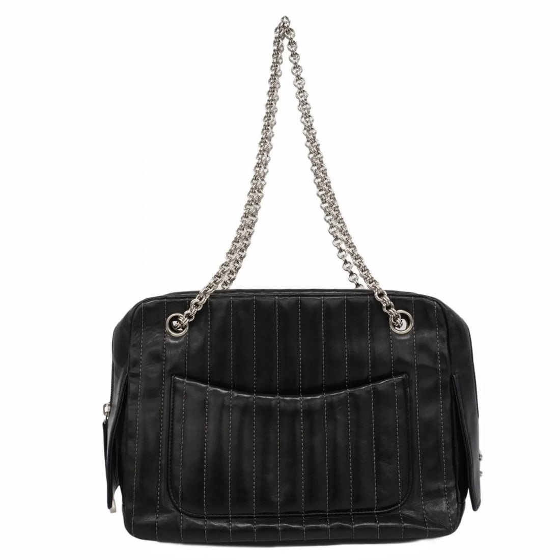 CHANEL MADEMOISELLE SHOULDER BAG CHAIN: Chanel Mademoiselle Shoulder Bag Chain Brand: Chanel Type/Style: Shoulder bag Material: Leather Color: Black Size: Size (HxWxD) 19.5cm x 26.5cm x 9cm / 7.67'' x 10.43'' x 3.54'' Accessories: None