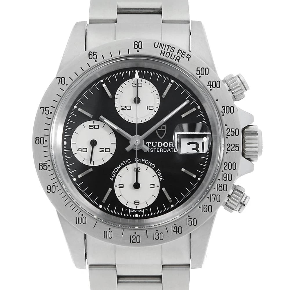 TUDOR CHRONOTIME KAMABOKO WRIST WATCH: TUDOR Chronotime kamaboko Wrist Watch Brand: TUDOR Type: Wrist watch Material: Band Material Stainless Steel, Case Material Stainless Steel Color: Black Size: Case:W40mm Circumference of Wrist:17.