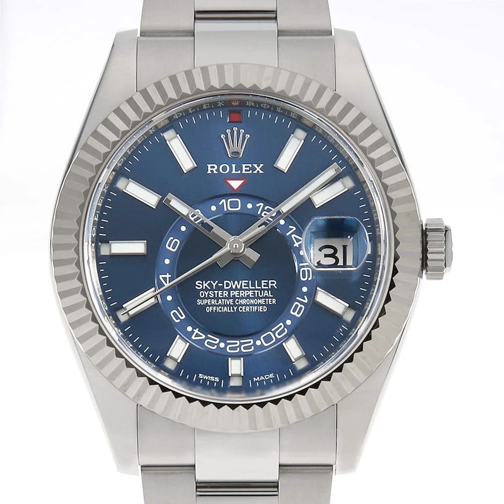 ROLEX SKY-DWELLER BLUE ROW OYSTER BRACELET WRIST WATCH (1 of 5)