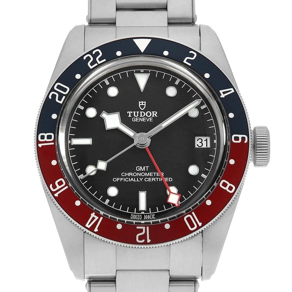 TUDOR HERITAGE BLACK GMT WRIST WATCH: TUDOR Heritage Black GMT Wrist Watch Brand: TUDOR Type: Wrist watch Material: Band Material Stainless Steel, Case Material Stainless Steel Color: Black Size: Case:W41mm Circumference of Wrist:20cm