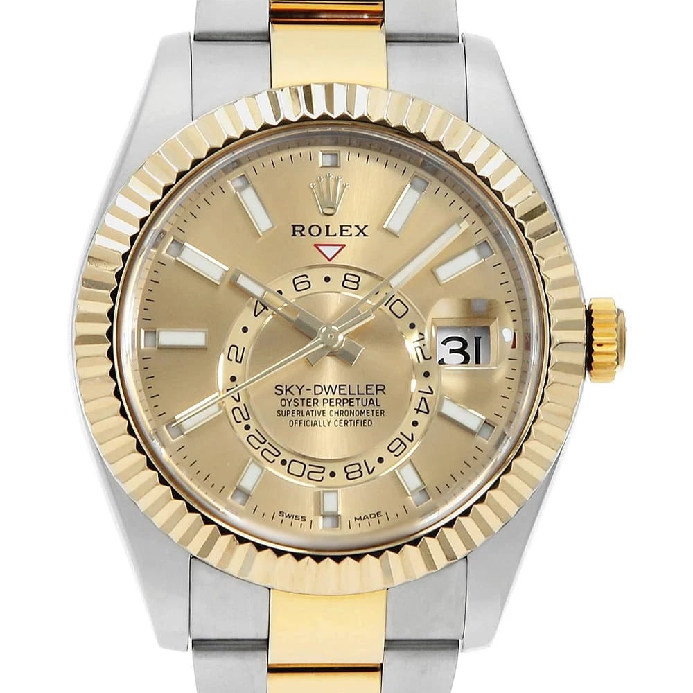 ROLEX SKY-DWELLER CHAMPAGNE ROW OYSTER BRACELET WRIST WATCH (1 of 7)