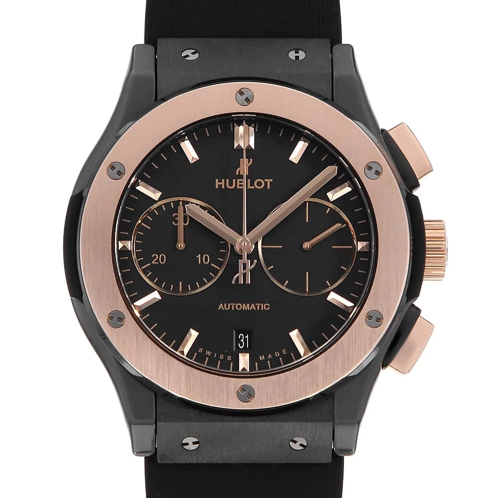 HUBLOT CLASSIC FUSION CERAMIC KING GOLD CHRONOGRAPH WRIST WATCH (1 of 4)