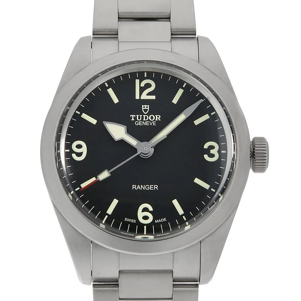 TUDOR RANGER WRIST WATCH: TUDOR Ranger Wrist Watch Brand: TUDOR Type: Wrist watch Material: Band Material Stainless Steel, Case Material Stainless Steel Color: Black Size: Case:W39mm Circumference of Wrist:20.5cm Accessor