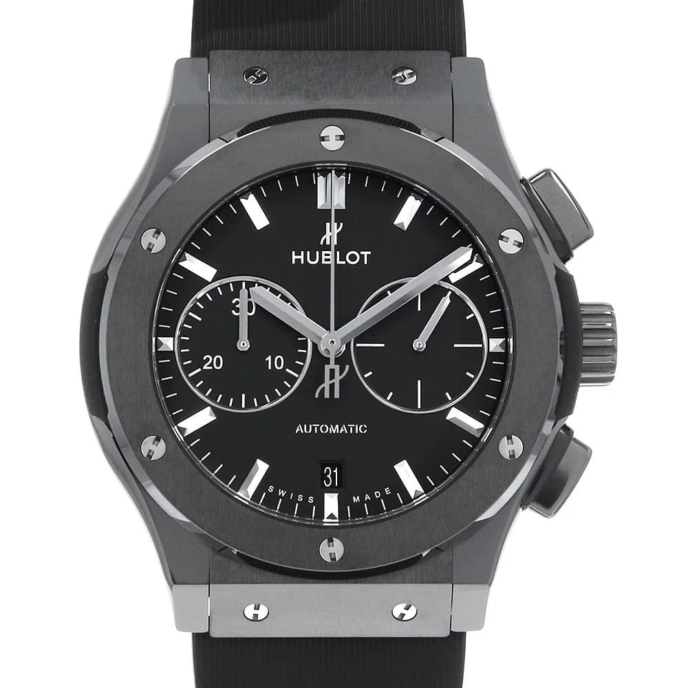 HUBLOT CLASSIC FUSION CHRONOGRAPH BLACK MAGIC SECOND HAND WRIST WATCH (1 of 3)