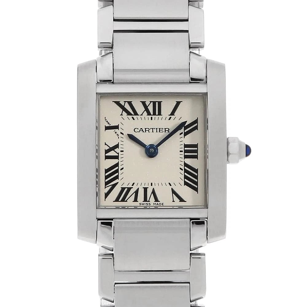 CARTIER TANK FRANCAISE SM SECOND HAND WOMEN WRIST WATCH: Cartier Tank francaise SM second hand Women Wrist Watch Brand: Cartier Type: Wrist watch Material: Band Material Stainless Steel, Case Material Stainless Steel Color: Ivory Size: Case:W25mm x