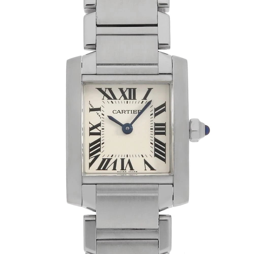 CARTIER TANK FRANCAISE SM WRIST WATCH: Cartier Tank francaise SM Wrist Watch Brand: Cartier Type: Wrist watch Material: Band Material Stainless Steel, Case Material Stainless Steel Color: Ivory Size: Case:W25mm x H20mm